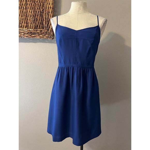 J.CREW Dresses & Skirts - J Crew Blue Summer Sun Strappy Slip Dress W Pockets  14